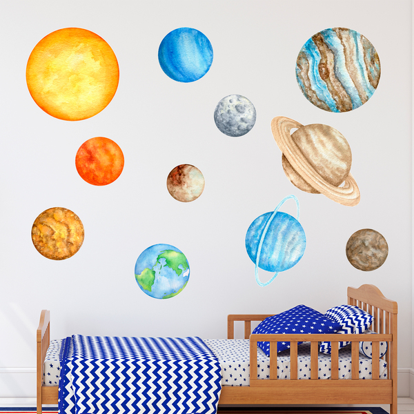Sticker mural enfant Planètes du système solaire