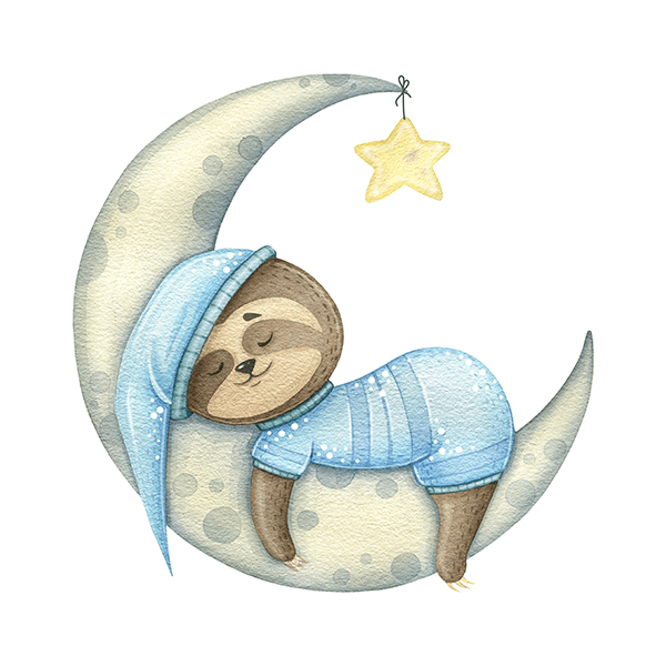 Stickers pour enfants: Le Paresseux dort sur la Lune