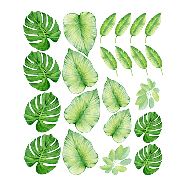 Stickers muraux: kit 22X Feuilles Diverses