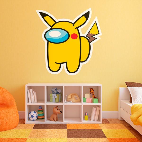 Sticker Mural Among Us Pikachu