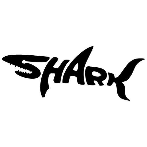 Stickers muraux: Requin Typographique