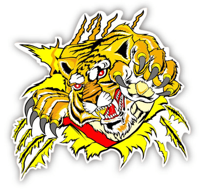 Autocollants: Attaque de tigre