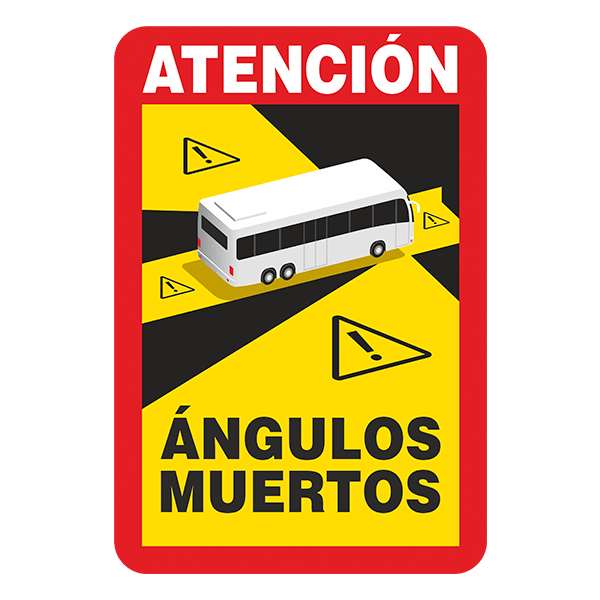 Autocollants: Attention Bus Angles Morts Espagnol