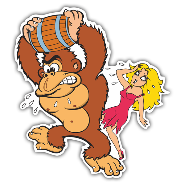 Autocollants: Donkey Kong avec Lady