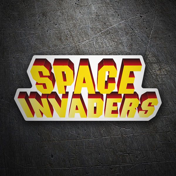 Autocollants: Space Invaders 3D Blanc