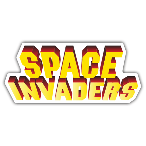 Autocollants: Space Invaders 3D Blanc