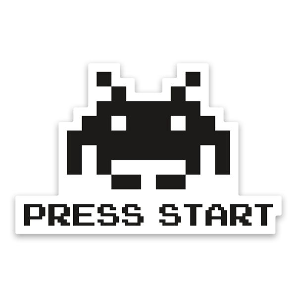 Autocollants: Space Invaders Martien Press Start