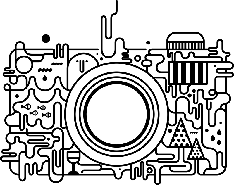 Autocollants: Appareil photo Résumé