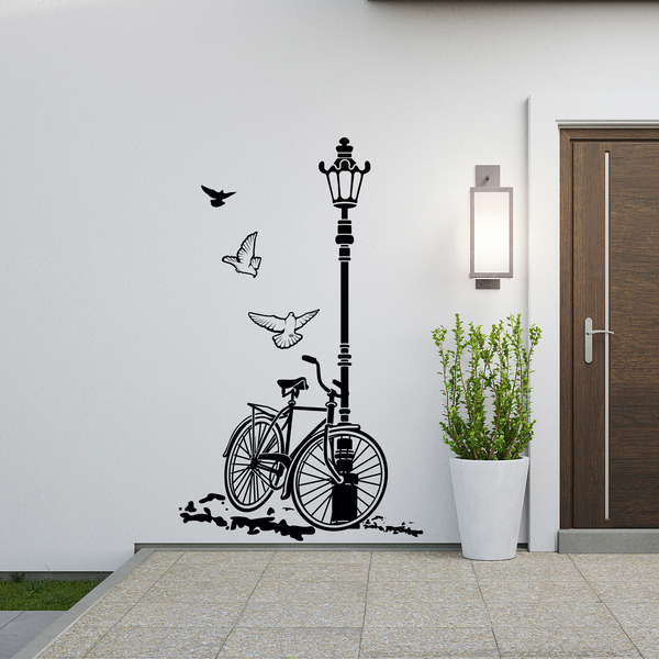 Stickers muraux: Vélos et lampe