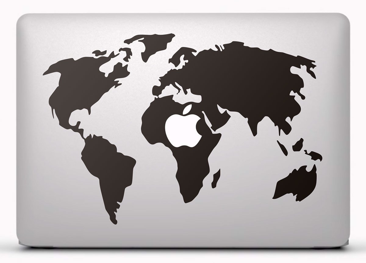 Autocollants: Carte du monde MacBook