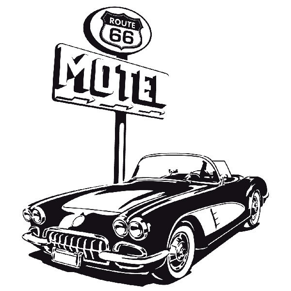 Stickers muraux: Chevrolet Corvette Route 66
