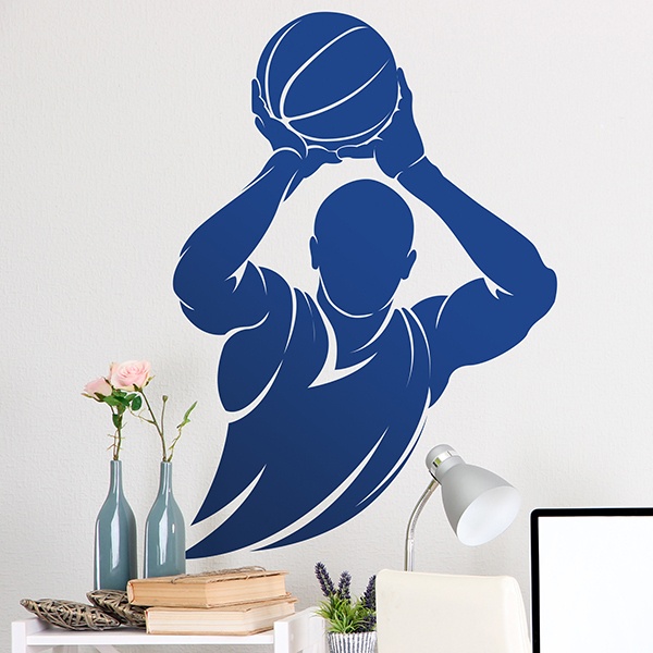 Stickers muraux: Basketteur lancer franc