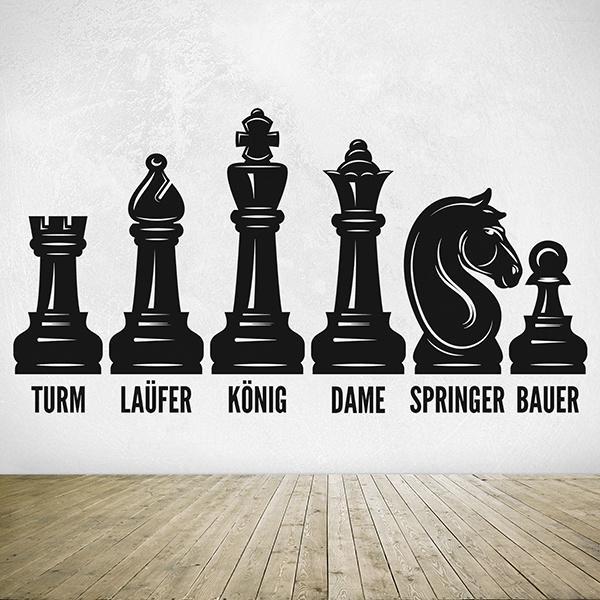 Stickers muraux: Échecs de copeaux en allemand