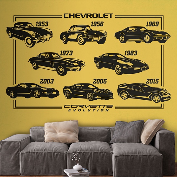 Stickers muraux: Evolution Chevrolet Corvette