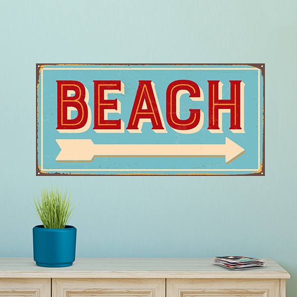 Stickers muraux: Signe retro beach