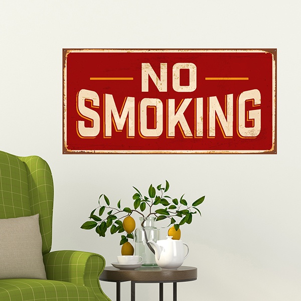 Stickers muraux: Signe retro No smoking
