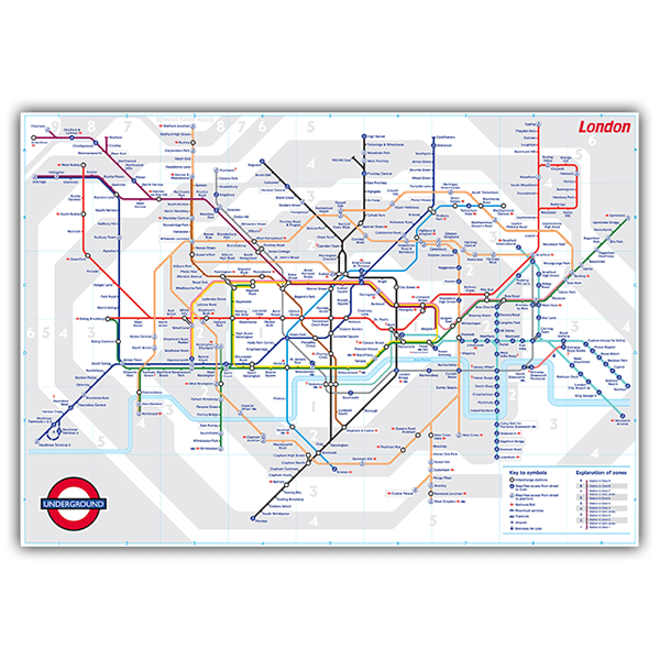 Stickers muraux: Carte du métro de Londres