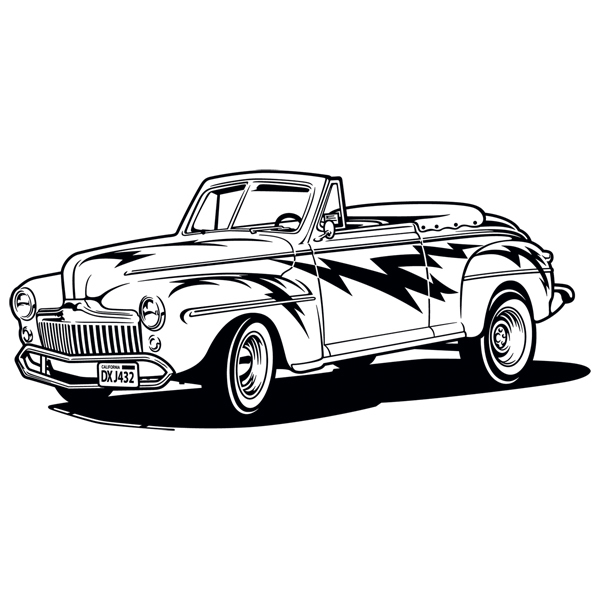 Stickers muraux: Grease, Ford Convertible 1948