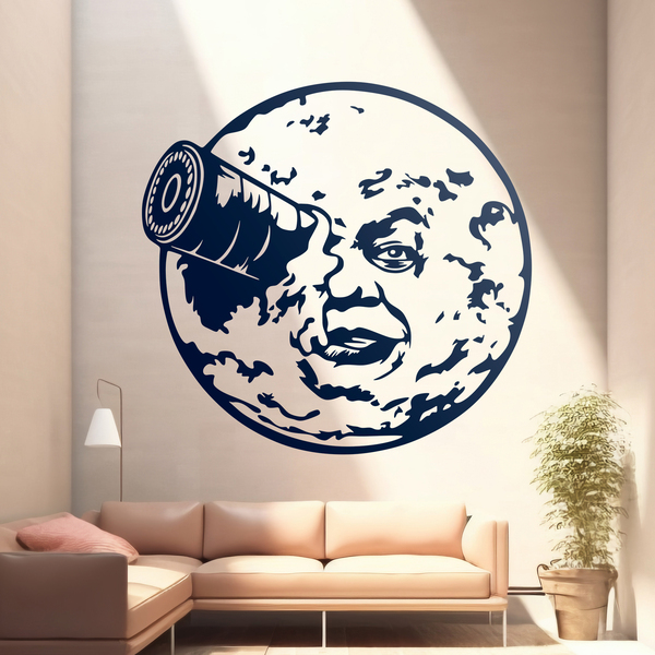 Stickers muraux: Le voyage de Jules Verne sur la Lune