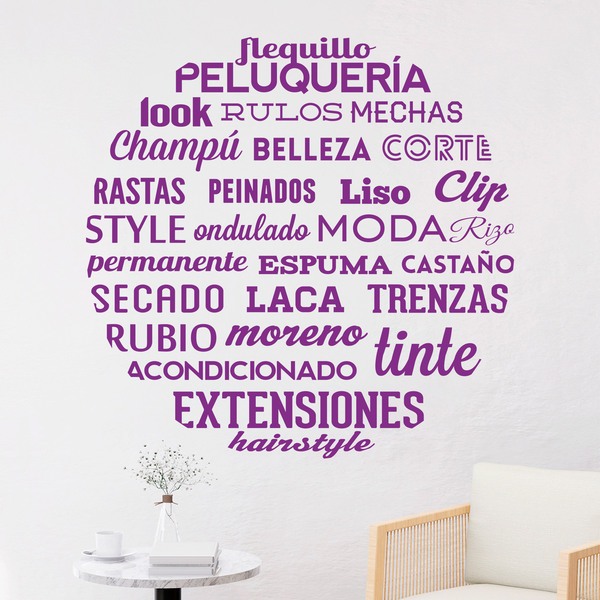Stickers muraux: Typographique Salon de coiffure