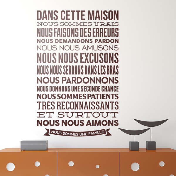 Stickers muraux: Dans cette maison nous sommes vrais