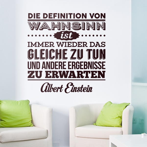 Stickers muraux: Die definition von wahnsinn... Albert Einstein