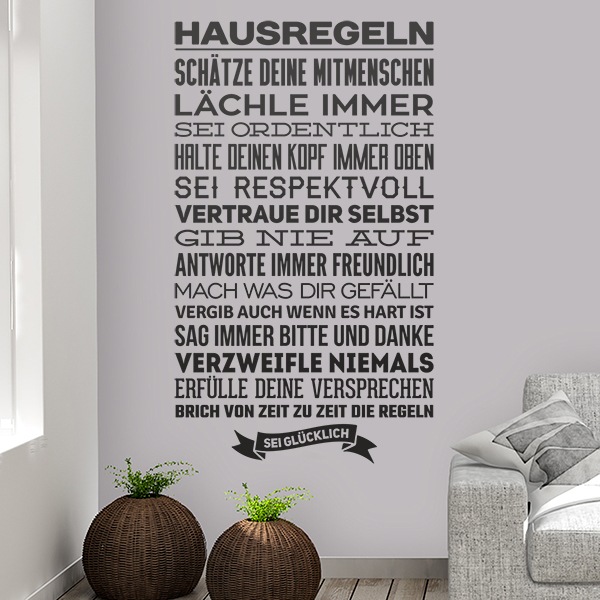 Stickers muraux: Hausregeln