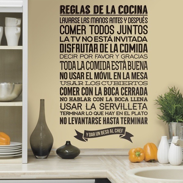 Stickers muraux: Règles de la cuisine - Espagnol