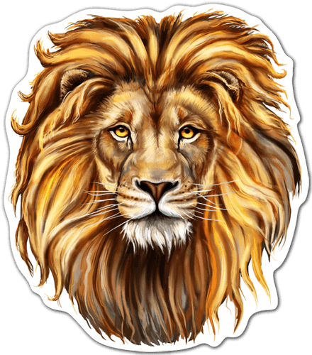 Autocollants: Tête d'un lion