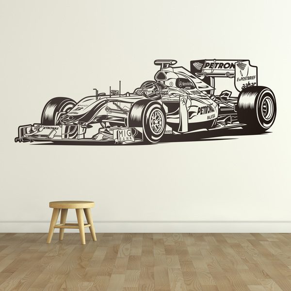 Sticker mural d'une voiture de Formule 1.