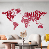 Stickers muraux: Carte du monde typographique 4