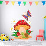 Stickers pour enfants: Champignon, marguerites, escargot et le papillon 5