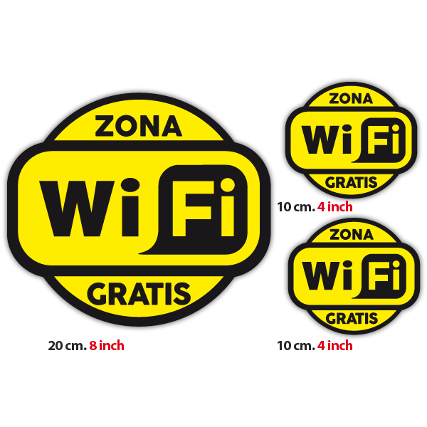 Stickers muraux: Zona Wifi Gratis 2 - Pack 3 autocollants