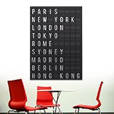 Stickers muraux: villes de l aéroport panneau 3