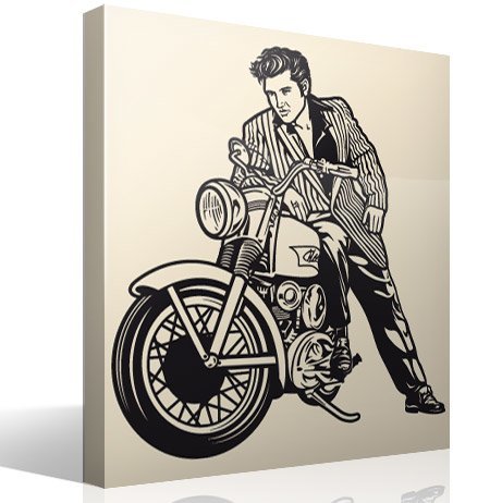 Stickers muraux: Elvis Presley et moto
