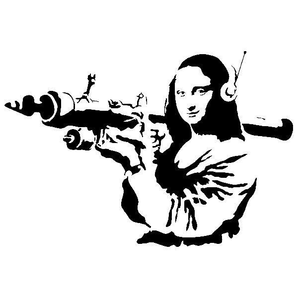 Stickers muraux: La Gioconda avec lance-roquettes - Banksy