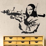 Stickers muraux: La Gioconda avec lance-roquettes - Banksy 2