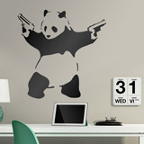 Stickers muraux: Banksy Panda armé 2