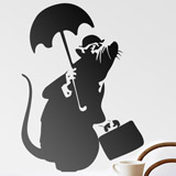 Stickers muraux: Rat avec le parapluie par Banksy 2