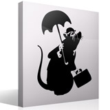 Stickers muraux: Rat avec le parapluie par Banksy 3
