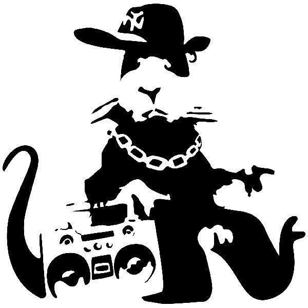 Stickers muraux: Banksy NYC Gangster Rat