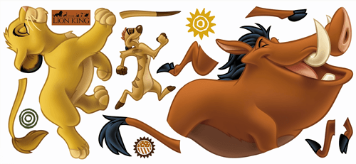 Stickers pour enfants: Simba, Timon et Pumbaa