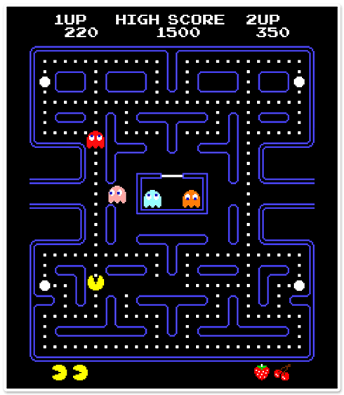 Stickers muraux: Pac-Man Arcade Game Couleur