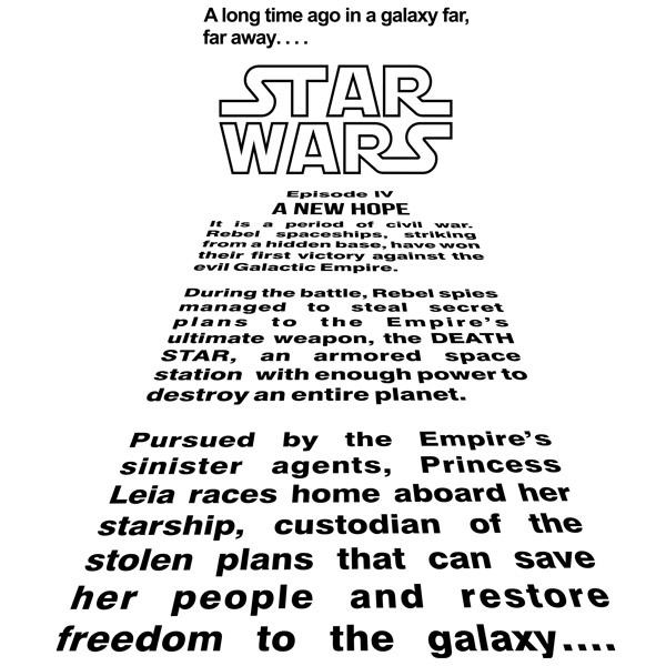 Stickers muraux: Texte d'introduction de Star Wars