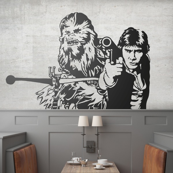 Stickers muraux: Chewbacca et Han Solo