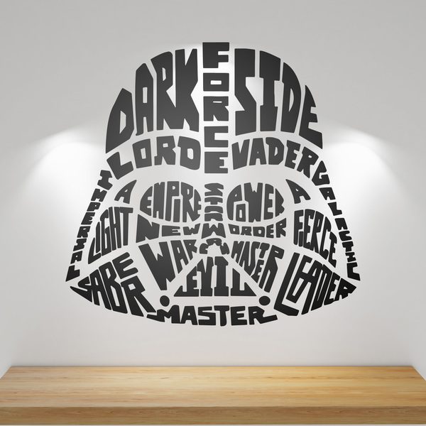 Stickers muraux: Typographique Darth Vader