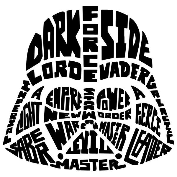 Stickers muraux: Typographique Darth Vader