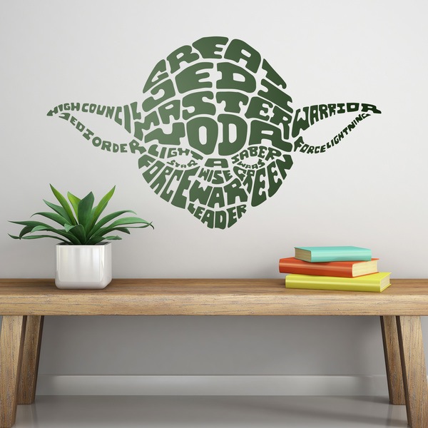 Stickers muraux: Typographique Yoda