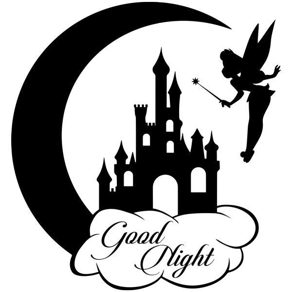 Stickers pour enfants: Tinkerbell, Château et de la Lune. Good Night
