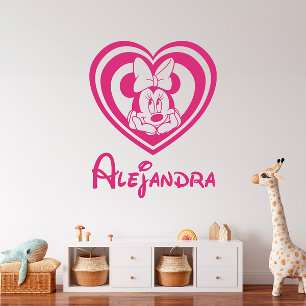 Stickers pour enfants: Coeur Minnie Mouse personnalisé